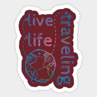 Live Life Traveling blue Sticker